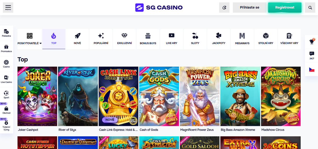 Oficiální stránky SG Casino